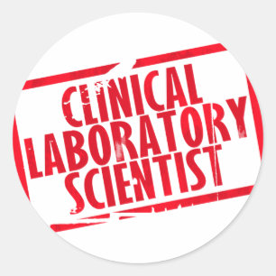 CLS RUBBER STAMPING KLINISCHE LABORATORIUMWETENSCH RONDE STICKER