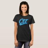 CLT Charlotte Airport Code Design – Carolina Blue T-shirt (Voorkant volledig)