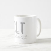 CLT Charlotte Airport Typografie Koffiemok (Voorkant rechts)