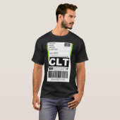 CLT Charlotte Douglas International Airport Luggag T-shirt (Voorkant volledig)