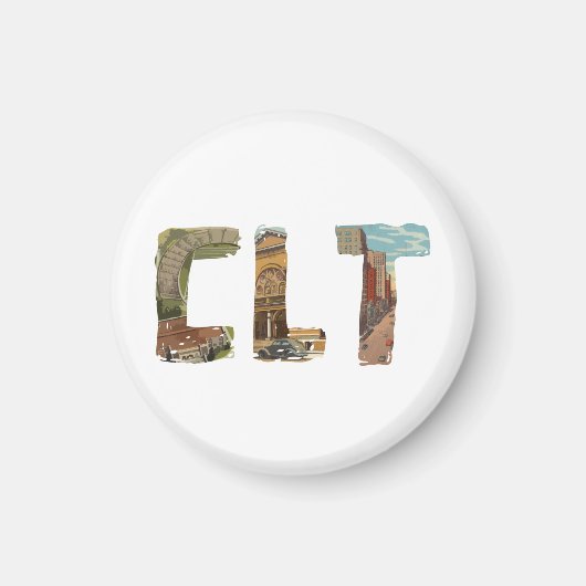 CLT Charlotte North Carolina magneet (Voorkant)