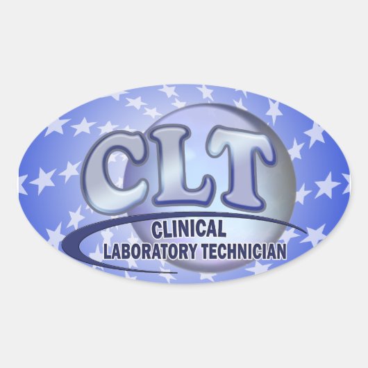 CLT FunBlue LOGO - KLINISCHE LABORATORIUMTECHNICUS Ovale Sticker (Voorkant)