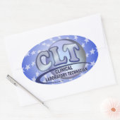 CLT FunBlue LOGO - KLINISCHE LABORATORIUMTECHNICUS Ovale Sticker (Envelop)