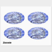 CLT FunBlue LOGO - KLINISCHE LABORATORIUMTECHNICUS Ovale Sticker (Vel)