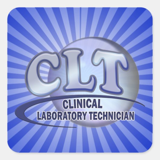 CLT FunBlue LOGO - KLINISCHE LABORATORIUMTECHNICUS Vierkante Sticker (Voorkant)