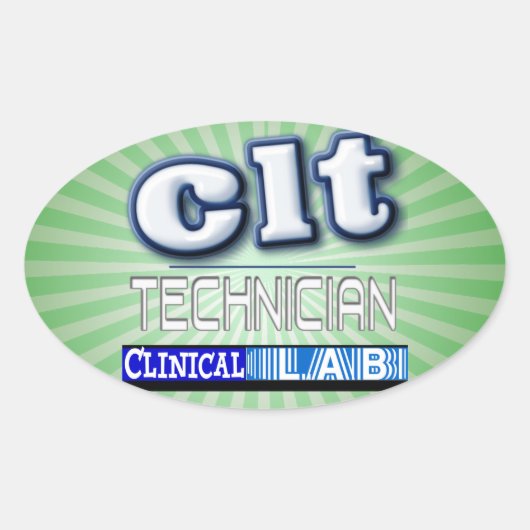CLT LOGO - KLINISCHE LABORATORIUMTECHNICUS OVALE STICKER (Voorkant)