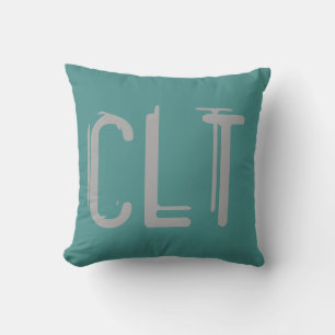 CLT Luchthaven Grunge Typografie Kussen