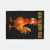 Clu-cluck-clu Funny Rooster Chicken Hilarious Farm Fleece Deken (Voorkant (Horizontaal))