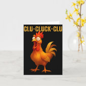 Clu-cluck-clu Funny Rooster Chicken Hilarious Farm Kaart (Gele Bloem)