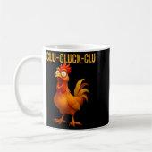 Clu-cluck-clu Funny Rooster Chicken Hilarious Farm Koffiemok (Links)