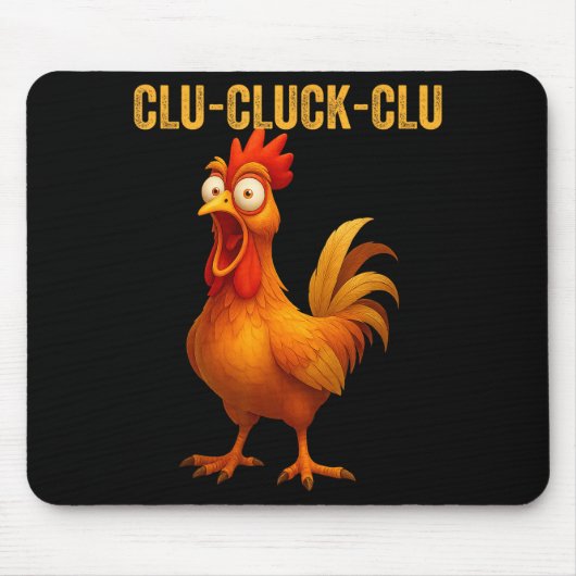Clu-cluck-clu Funny Rooster Chicken Hilarious Farm Muismat (Voorkant)