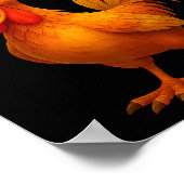 Clu-cluck-clu Funny Rooster Chicken Hilarious Farm Poster (Hoek)