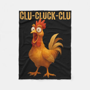 Clu-cluck-clu Grappige Haan Kip Grappige Boerderij Fleece Deken