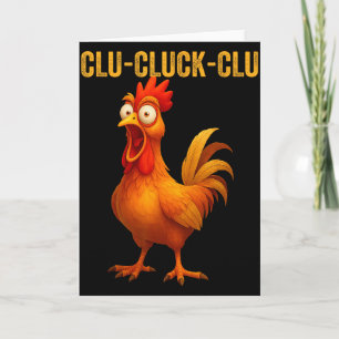 Clu-cluck-clu Grappige Haan Kip Grappige Boerderij Kaart