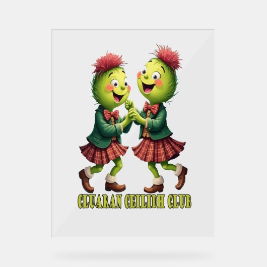 Cluaran Ceilidh Club Scottish Thistles Wearing Acryl Bord (Voorkant)