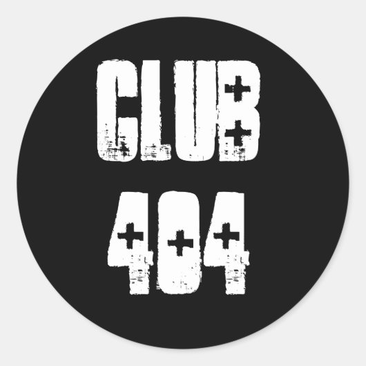 ‘Club 404’ Sticker met Shotgun Ambulance Font (Voorkant)