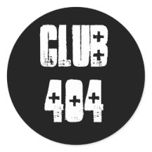 ‘Club 404’ Sticker met Shotgun Ambulance Font