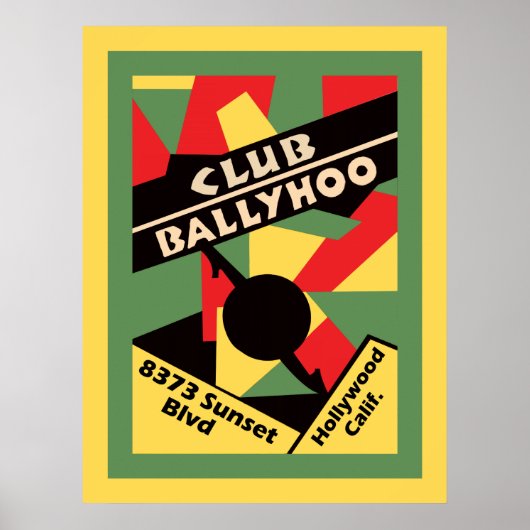 Club Ballyhoo op zonnesrens Poster (Voorkant)