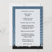 Club Bar Mitzvah Navy Blue Invitation Judah Kaart (Achterkant)