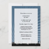 Club Bar Mitzvah Navy Blue Invitation Judah No Par Kaart (Achterkant)