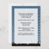 Club Bar Mitzvah Navy Blue Invitation Kaart (Achterkant)