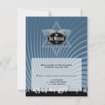 Club Bar Mitzvah Navy Blue RSVP-antwoordkaart