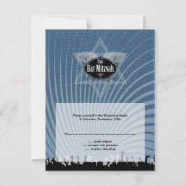 Club Bar Mitzvah Navy Blue RSVP-antwoordkaart RSVP Kaartje