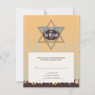 Club Bar Mitzvah RSVP-antwoordkaart RSVP Kaartje