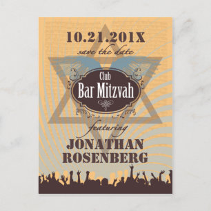 Club Bar Mitzvah Save the Date Aankondigingskaart