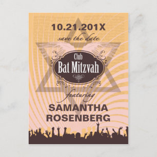 Club Bat Mitzvah Save the Date Aankondigingskaart