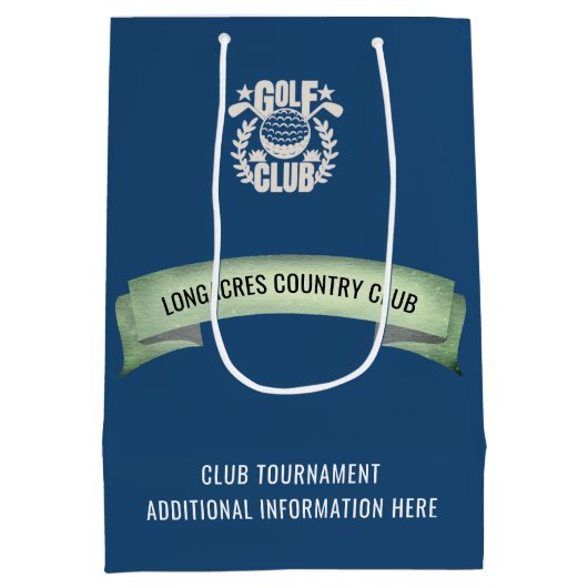 Club / Bedrijfs Golf Toernooi Logo Evenement Favor Medium Cadeauzakje (Achterkant)