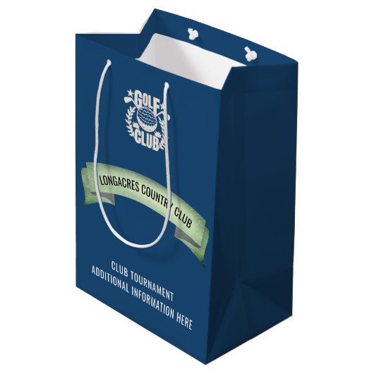 Club / Bedrijfs Golf Toernooi Logo Evenement Favor Medium Cadeauzakje (Achterkant Gekanteld)