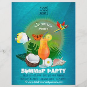 Club/Bedrijfs Zomerfeest voeg foto toe Uitnodiging Flyer