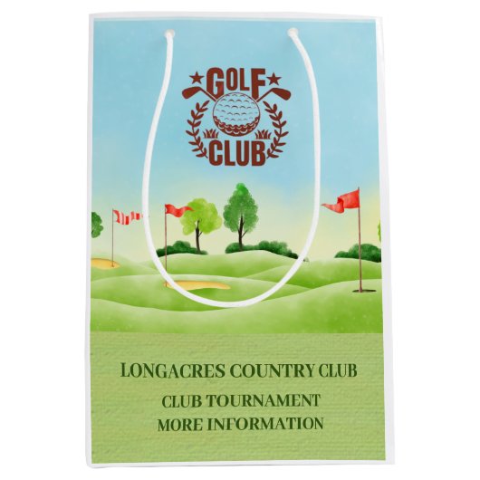 Club / Bedrijfslogo Golf Toernooi Logo Evenement F Medium Cadeauzakje (Voorkant)