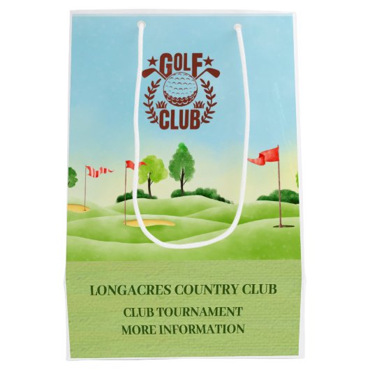 Club / Bedrijfslogo Golf Toernooi Logo Evenement F Medium Cadeauzakje (Achterkant)