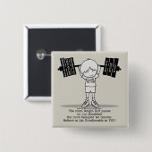 Club BITUB- Meer evenwichtig Vierkante Button 5,1 Cm (Voorkant /achterkant)