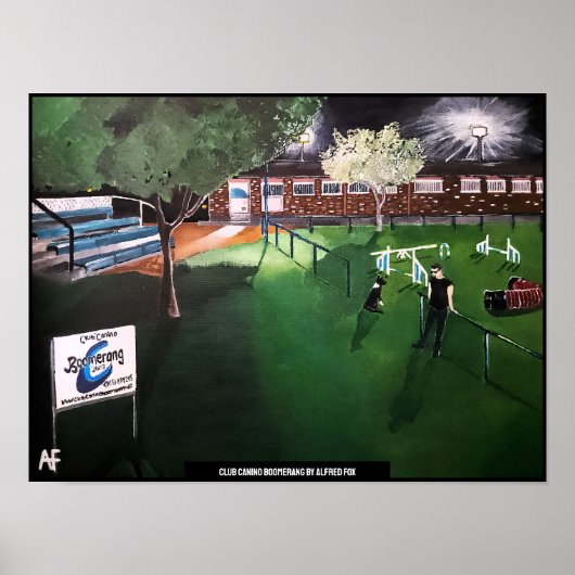 Club Canino Boomerang Schilderij van Alfred Fox Poster (Voorkant)