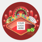 Club Casino Nacht Ronde Sticker (Voorkant)