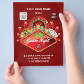 Club Casino Night Party gepersonaliseerde add foto Flyer (Hand)