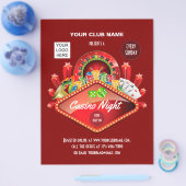 Club Casino Night Party gepersonaliseerde add foto Flyer (Enkel)