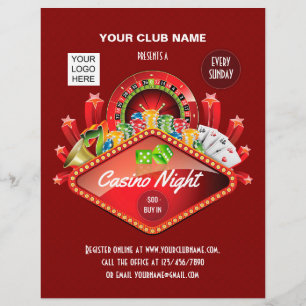 Club Casino Night Party gepersonaliseerde foto toe Flyer