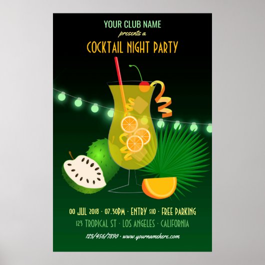 Club/Corporate Cocktail Night Feest Poster (Voorkant)