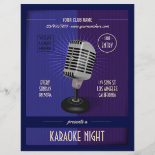 Club/Corporate Karaoke Feest toevoegen foto en log Flyer