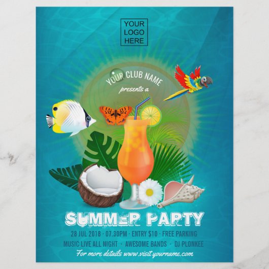 Club/Corporate Summer Party voegt foto-uitnodiging Flyer (Voorkant)