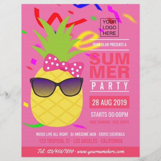 Club/Corporate Summer Party voegt logo en foto toe Flyer (Voorkant)