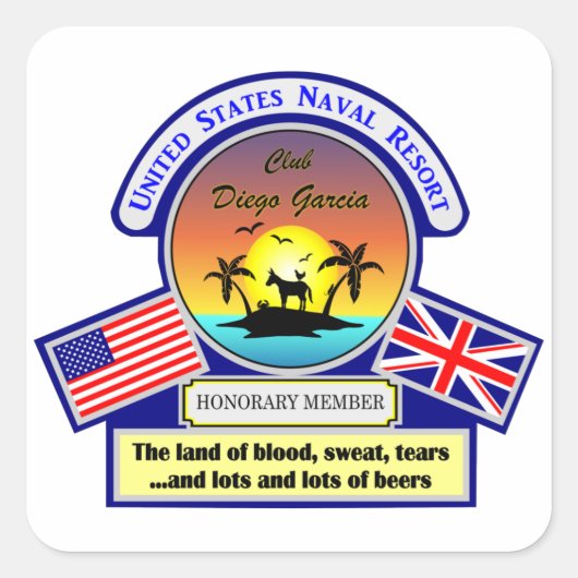 Club Diego Garcia Vierkante Sticker (Voorkant)