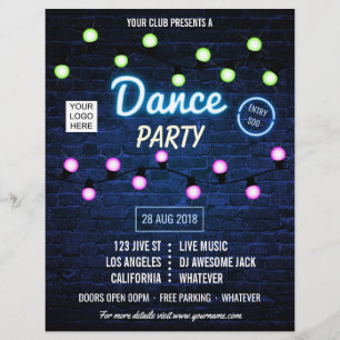 Club DJ-dansmuziekfeest logo-uitnodiging Flyer