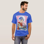 Club DJ Japans Lady Samurai Kimono Warrior T-shirt (Voorkant volledig)