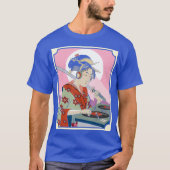 Club DJ Japans Lady Samurai Kimono Warrior T-shirt (Voorkant)