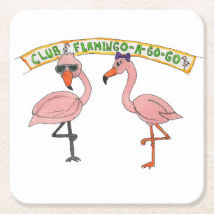 Club Flamingo a Go-Go Kartonnen Onderzetters